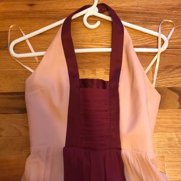 BCBGParis Wedding/Prom Dress Blush Pink & Burgundy - Picture 2 of 6